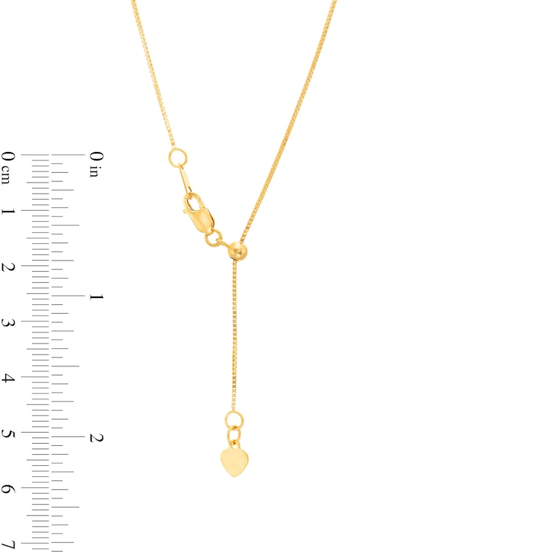 Ladies' 0.7mm Adjustable Box Chain Necklace in 10K Gold - 22"