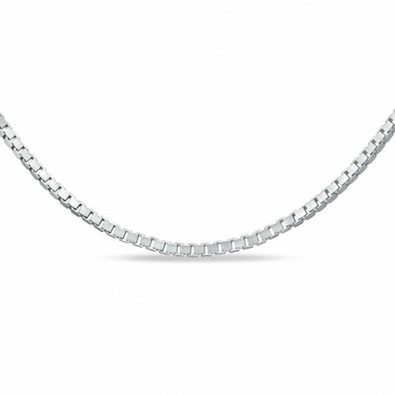 Main Image 1 of 0.85mm Adjustable Box Chain Necklace in 10K White Gold - 22"
