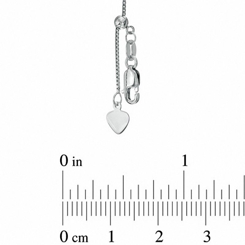 Main Image 2 of 0.85mm Adjustable Box Chain Necklace in 10K White Gold - 22"