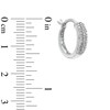 Thumbnail Image 2 of 0.09 CT. T.W. Diamond Triple Row Hoop Earrings in Sterling Silver