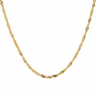 1.0mm Singapore Chain Necklace in 10K Gold
