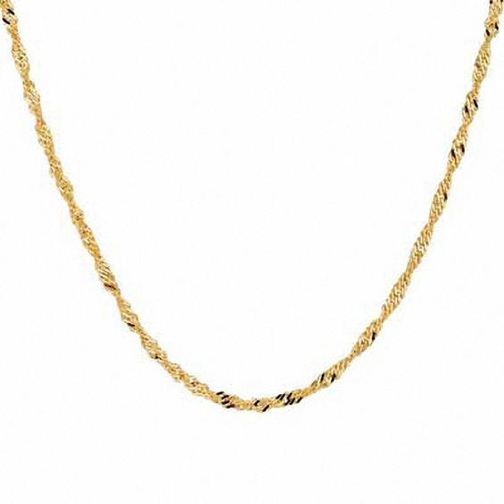 1.0mm Singapore Chain Necklace in 10K Gold