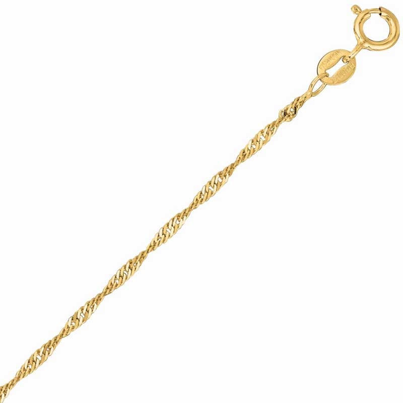 025 Gauge Singapore Chain Necklace in 10K Gold - 16"