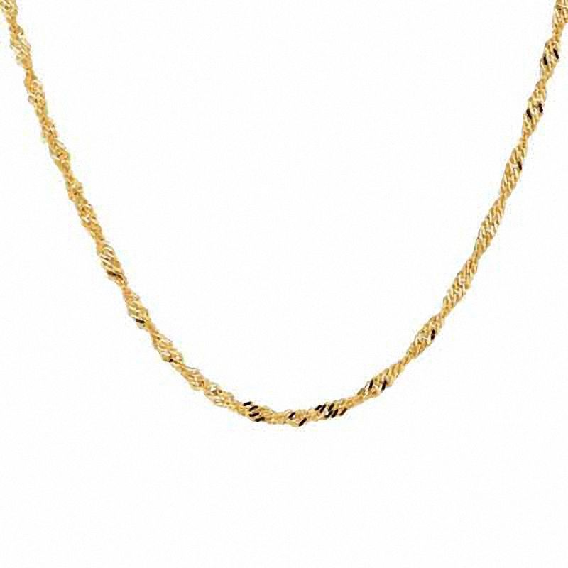 1.5mm Singapore Chain Necklace in 10K Gold