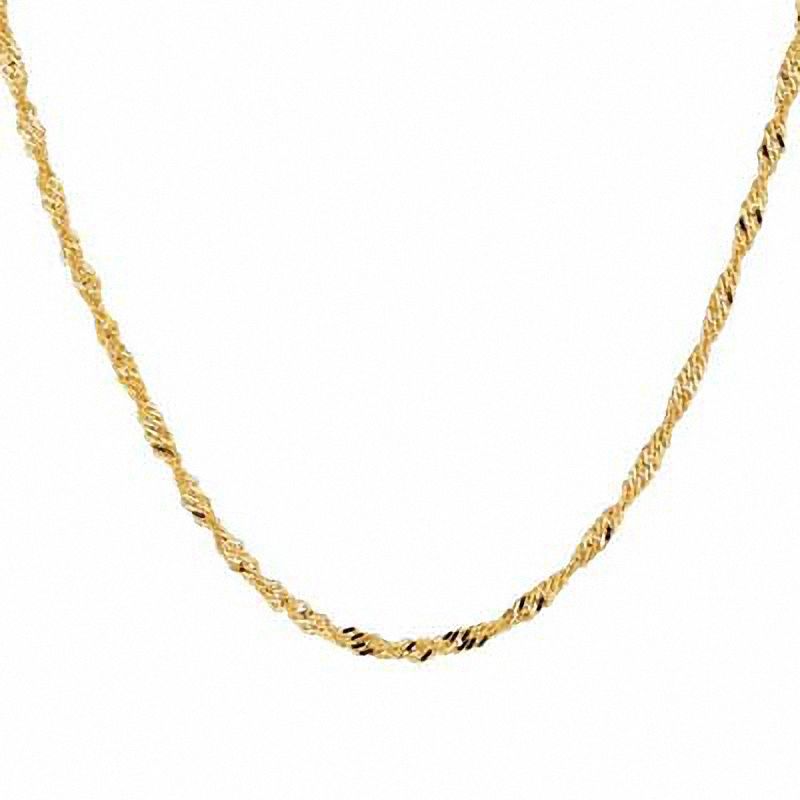 1.5mm Singapore Chain Necklace in 10K Gold