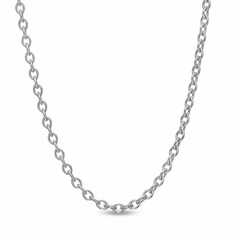 1.1mm Cable Chain Necklace in 10K White Gold - 16"