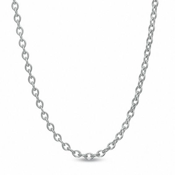 1.1mm Cable Chain Necklace in 10K White Gold - 18" | Peoples Jewellers