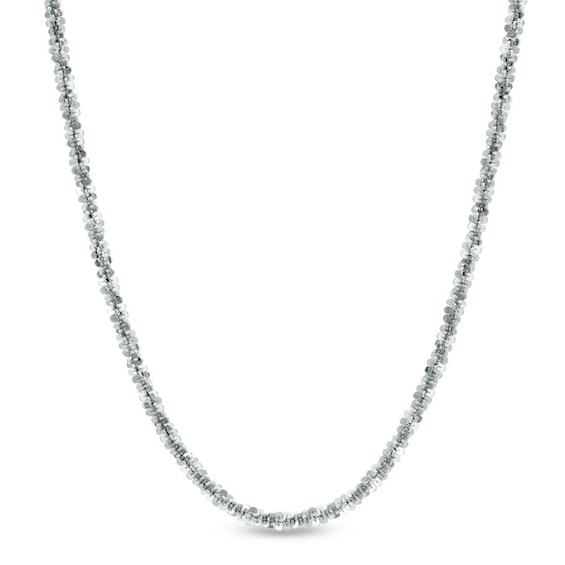 025 Gauge Sparkle Chain Necklace in 10K White Gold - 18"
