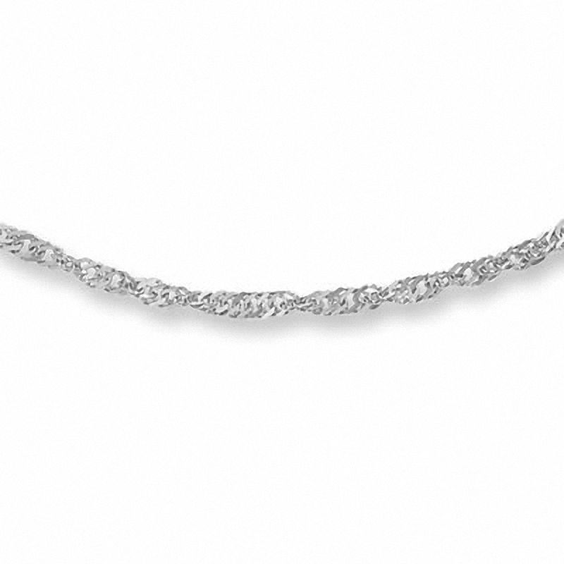 1.0mm Singapore Chain Necklace in 10K White Gold - 18"|Peoples Jewellers