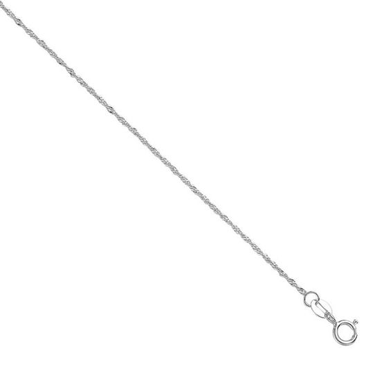 1.0mm Singapore Chain Necklace in 10K White Gold 20" Peoples Jewellers