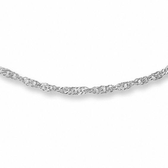1.7mm Singapore Chain Necklace in 10K White Gold - 20"
