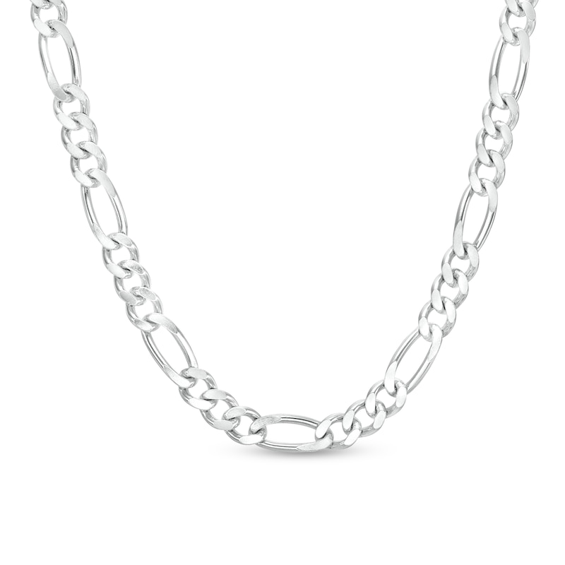 Men's 6.5mm Figaro Chain Necklace in Sterling Silver - 22