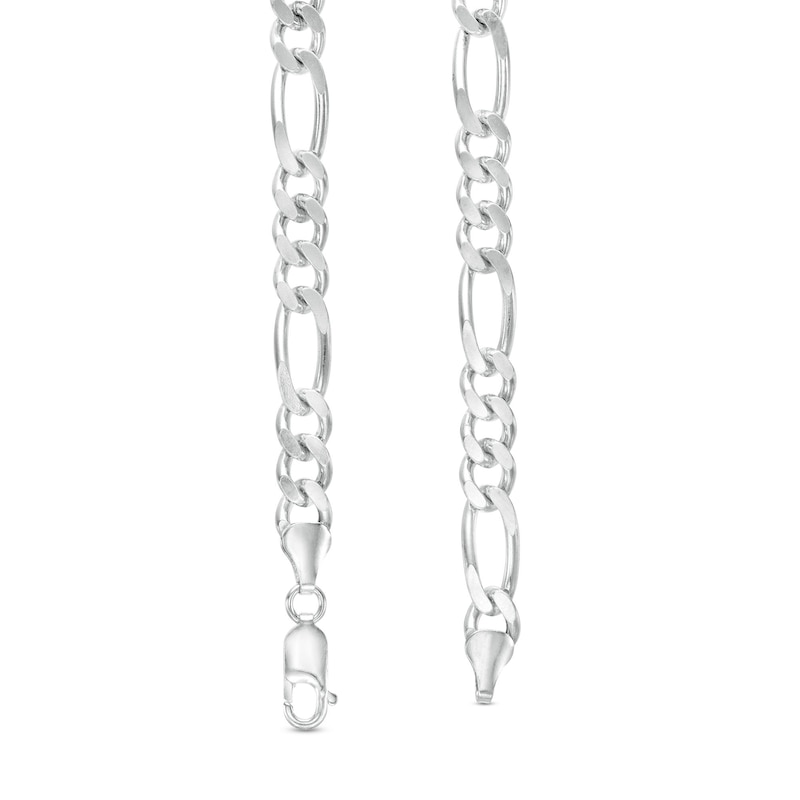 Main Image 3 of Men's 6.5mm Figaro Chain Necklace in Sterling Silver - 22"