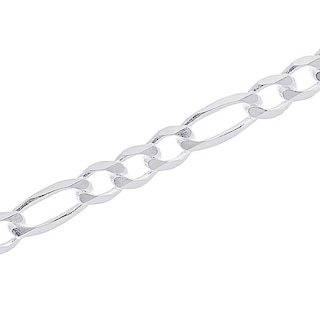 9.5mm Figaro Chain Bracelet in Sterling Silver - 8.5"