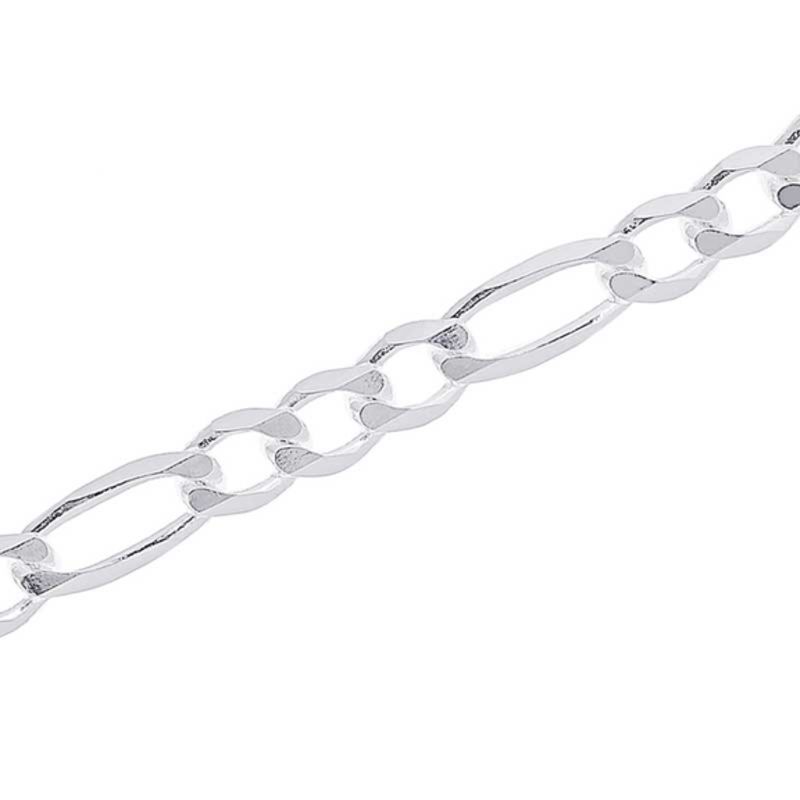 9.5mm Figaro Chain Necklace in Sterling Silver - 24"|Peoples Jewellers