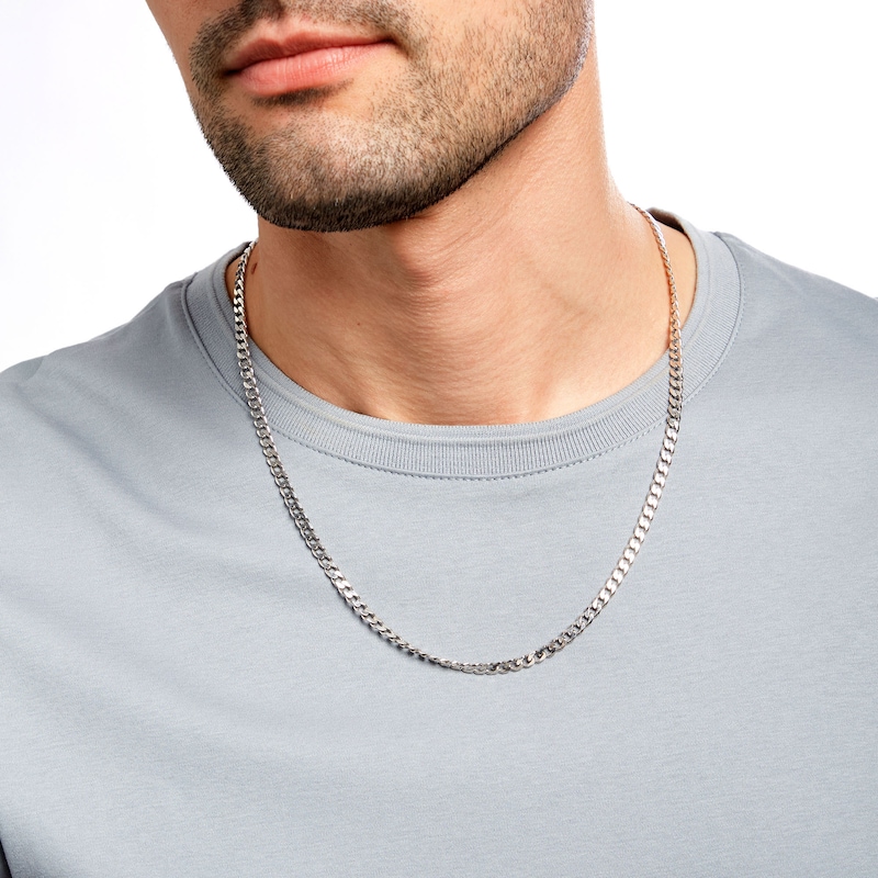 Main Image 2 of 5.5mm Curb Chain Necklace in Sterling Silver - 22"