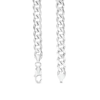 Men's 7.0mm Curb Chain Necklace in Sterling Silver - 22"