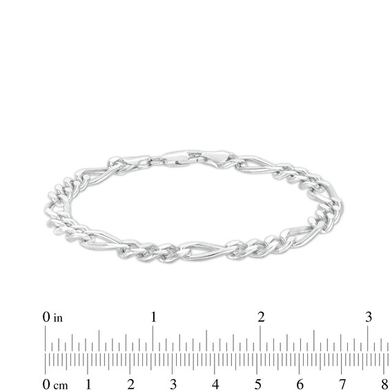 Men's 7.0mm Figaro Chain Bracelet in Sterling Silver - 8.5"