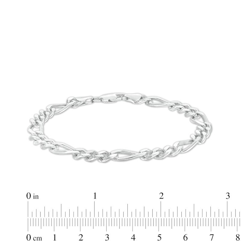 Men's 7.0mm Figaro Chain Bracelet in Sterling Silver - 8.5"|Peoples Jewellers