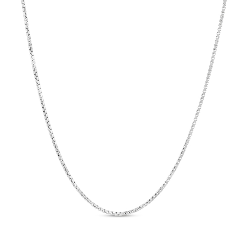 Ladies' 0.7mm Adjustable Box Chain Necklace in 10K White Gold - 22"|Peoples Jewellers