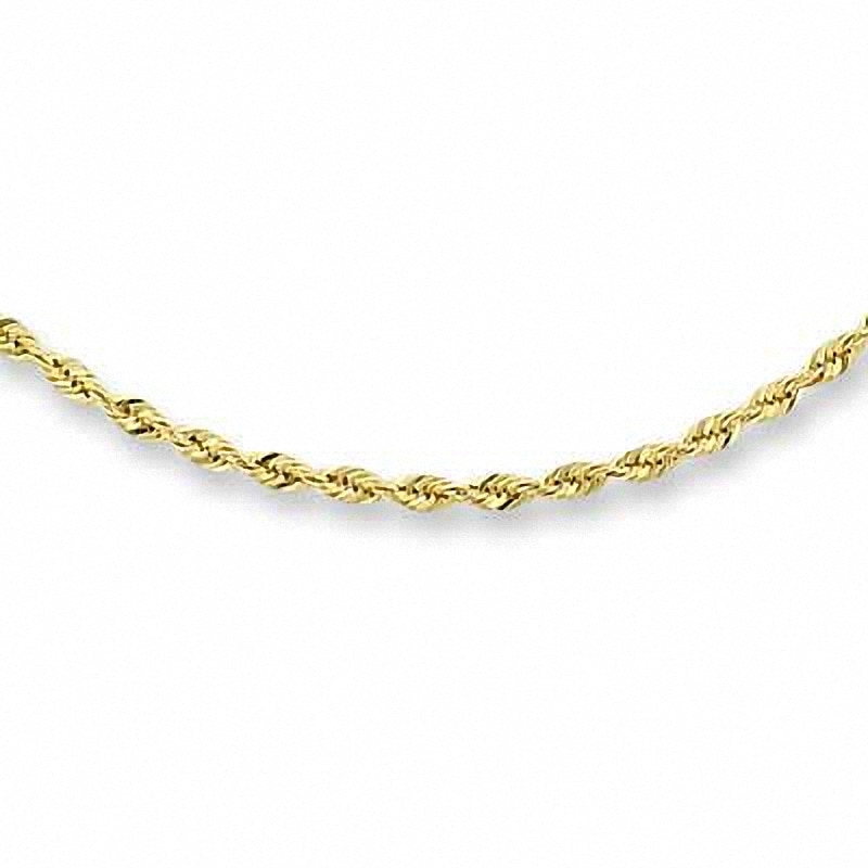 1.0mm Adjustable Rope Chain Necklace in 14K Gold - 22"