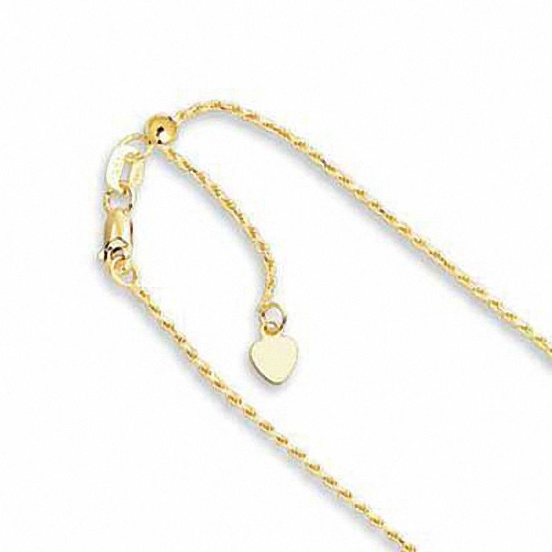 1.0mm Adjustable Rope Chain Necklace in 14K Gold - 22"