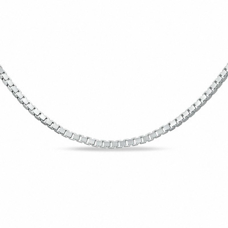 0.7mm Adjustable Box Chain Necklace in 14K White Gold - 22"
