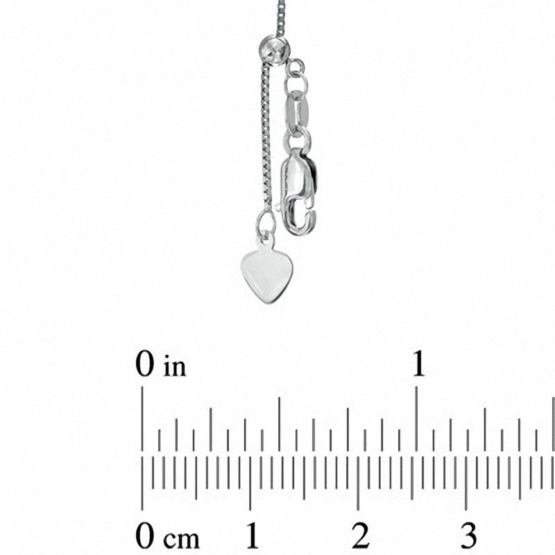 0.7mm Adjustable Box Chain Necklace in 14K White Gold - 22"