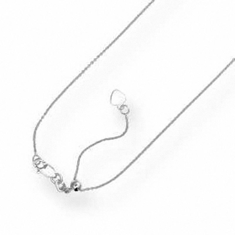 0.9mm Adjustable Cable Chain Necklace in 14K White Gold - 22"