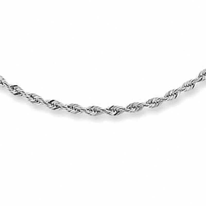1.1mm Adjustable Rope Chain Necklace in 14K White Gold - 22"|Peoples Jewellers