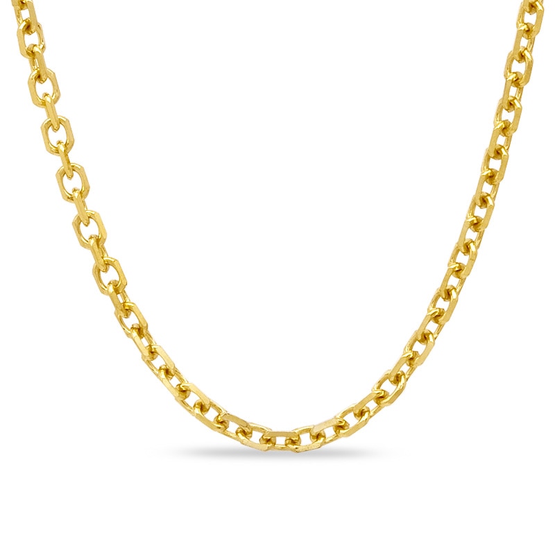 FB Jewels Solid 14k Yellow Gold Adjustable Cable Chain 1.5mm 