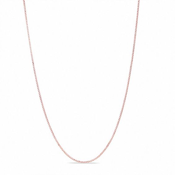 0.6mm Box Chain Necklace in 14K Rose Gold