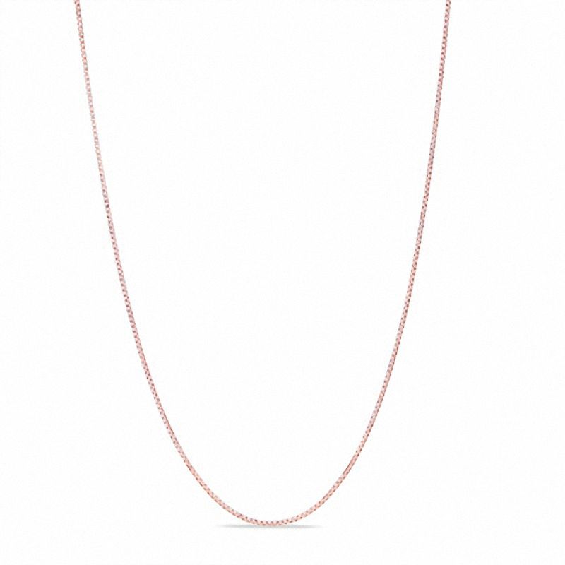 0.6mm Box Chain Necklace in 14K Rose Gold
