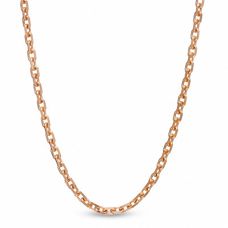 1.1mm Cable Chain Necklace in 14K Rose Gold - 18"|Peoples Jewellers