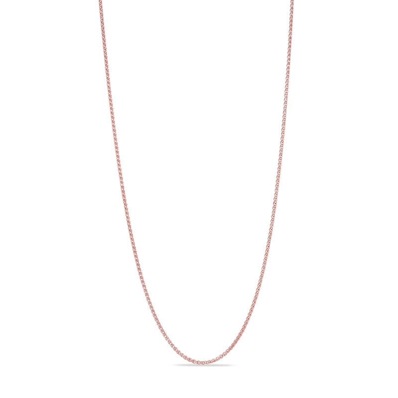 1.1mm Wheat Chain Necklace in 14K Rose Gold - 18"