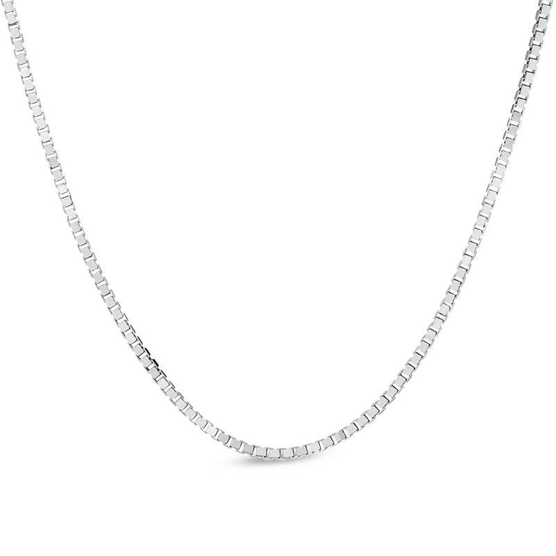 0.6mm Box Chain Necklace in 14K White Gold - 16"