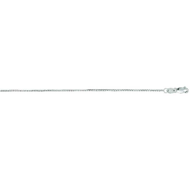 053 Gauge Box Chain Necklace in 14K White Gold - 24"