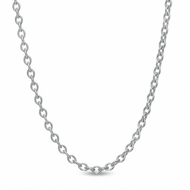 1.1mm Cable Chain Necklace in 14K White Gold - 18"|Peoples Jewellers