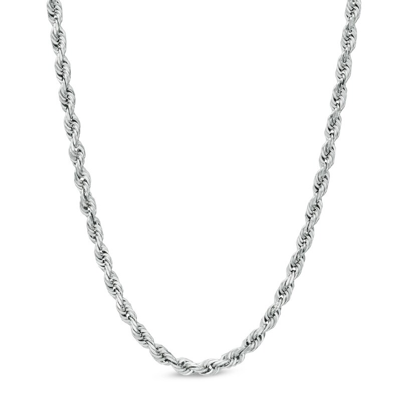 Main Image 1 of 2.5mm Rope Chain Necklace in 14K White Gold - 18"