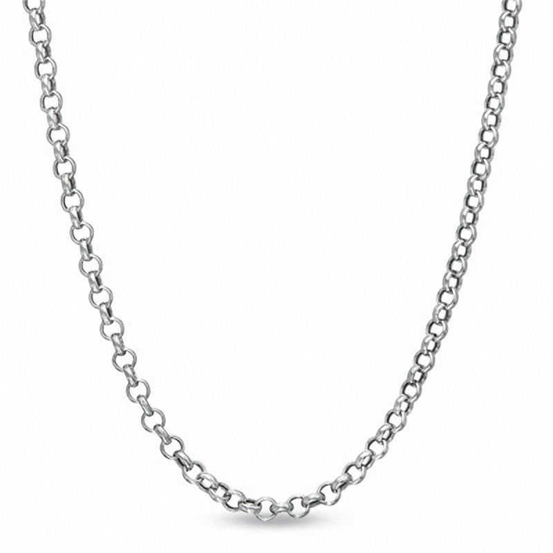 Ladies' 1.9mm Rolo Chain Necklace in 14K White Gold - 18"