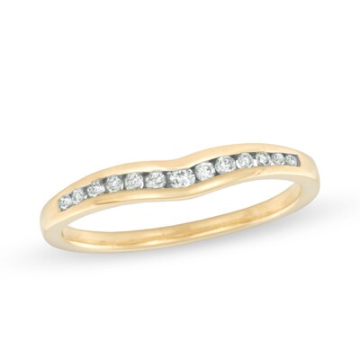 0.14 CT. T.W. Diamond Contour Wedding Band in 14K Gold