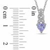 5.0mm Heart-Shaped Tanzanite and Diamond Accent Filigree Pendant in 10K White Gold - 17"
