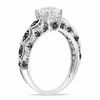 Thumbnail Image 2 of 6.0mm White Lab-Created Sapphire and 0.23 CT. T.W. Black Diamond Engagement Ring in 10K White Gold