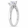 5.5mm Square-Cut Lab-Created White Sapphire Solitaire Ring in 10K White Gold