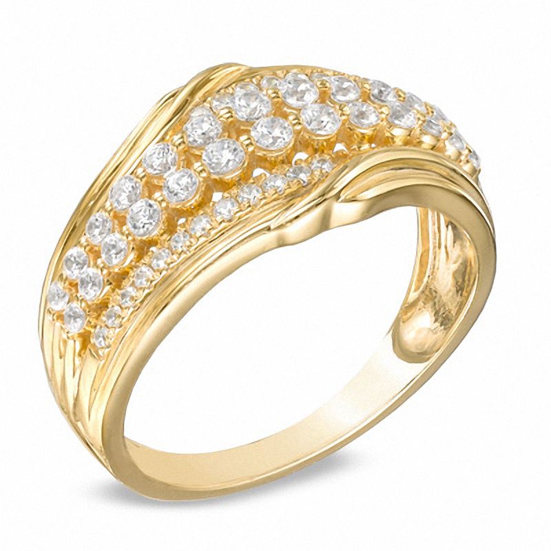 0.50 CT. T.W. Diamond Triple Row Anniversary Ring in 10K Gold