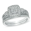 0.40 CT. T.W. Princess-Cut Composite Diamond Frame Bridal Set in 10K White Gold