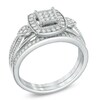 Thumbnail Image 1 of 0.40 CT. T.W. Princess-Cut Composite Diamond Frame Bridal Set in 10K White Gold