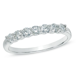 0.50 CT. T.W. Canadian Certified Diamond Seven Stone Band in 14K White Gold (I/I2)