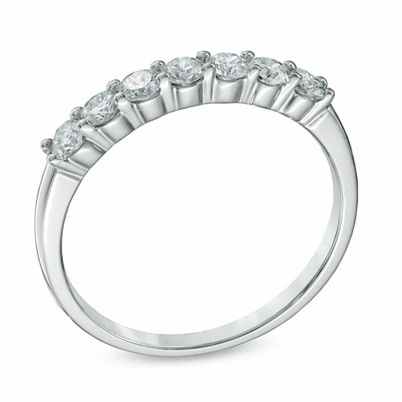 Main Image 2 of 0.50 CT. T.W. Canadian Certified Diamond Seven Stone Band in 14K White Gold (I/I2)