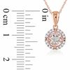 Thumbnail Image 1 of 6.0mm Morganite and Diamond Accent Frame Pendant in 10K Rose Gold - 17"